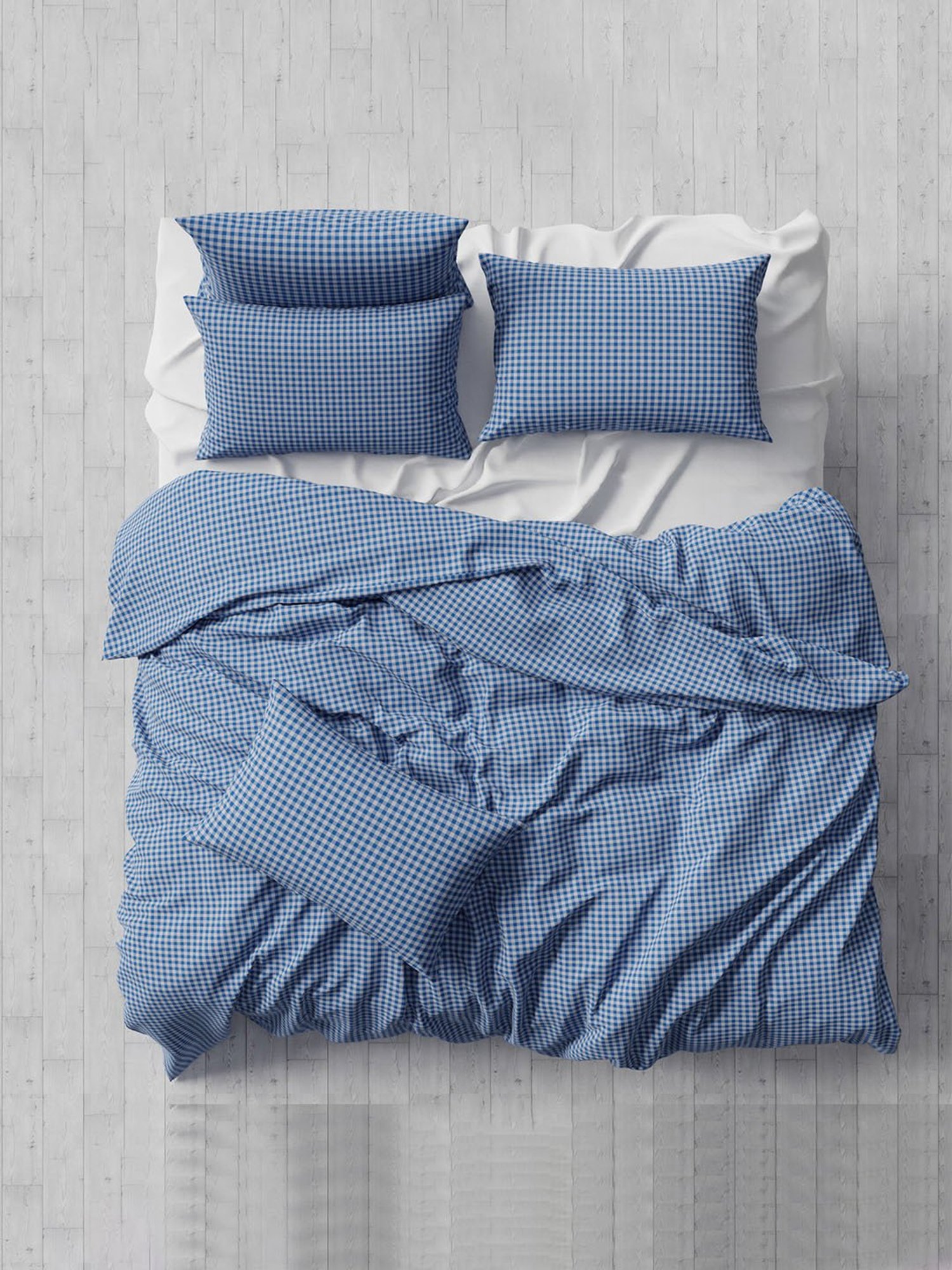 Stoa Paris Urbain Geometric Blue 230 TC Microfibre King Comforter with 4 Pillow Covers