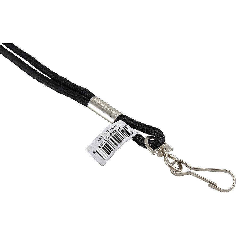 Baumgartens Standard Lanyard With Hook 36" L Nylon Black 68909