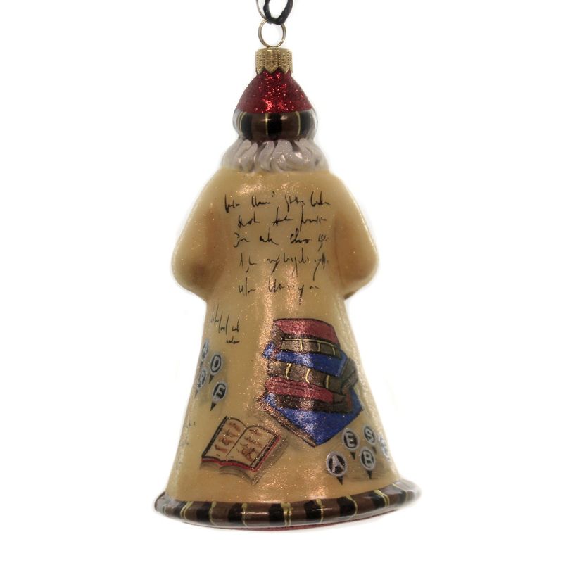Joy To The World 6.25" Glitterazzi Bookworm Santa Ornament Glitter  -  Tree Ornaments