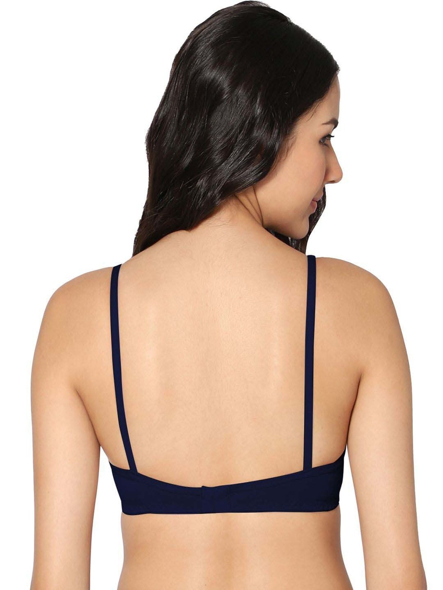 IN CARE White & Navy Cotton T-Shirt Bras - Pack Of 2