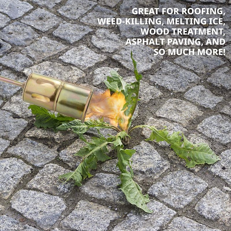 Ivation 320,000 BTU Propane Torch, Heavy Duty Weed Burner, Extra Long 12' Hose, Adjustable Flame Control, Outdoor Weed Killer for Weeds, Snow Melting, Roofing, Roads & More