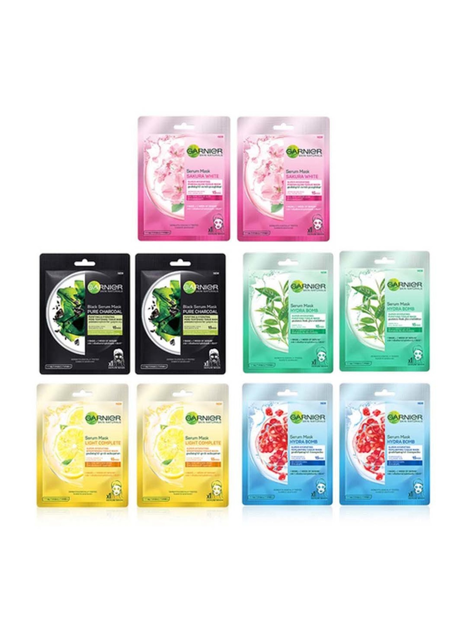 Garnier Skin Naturals Face Serum Sheet Mask (Pack of 10) - 280 gm