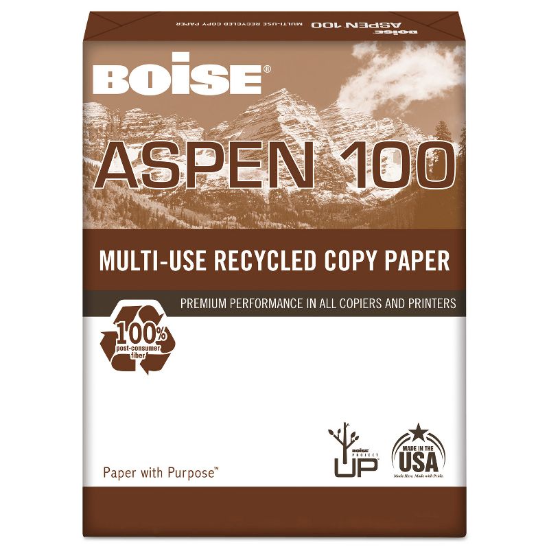 Boise ASPEN 100% Multi-Use Recycled Paper 92 Bright 20lb 11 x 17 White 2500/CT 054925