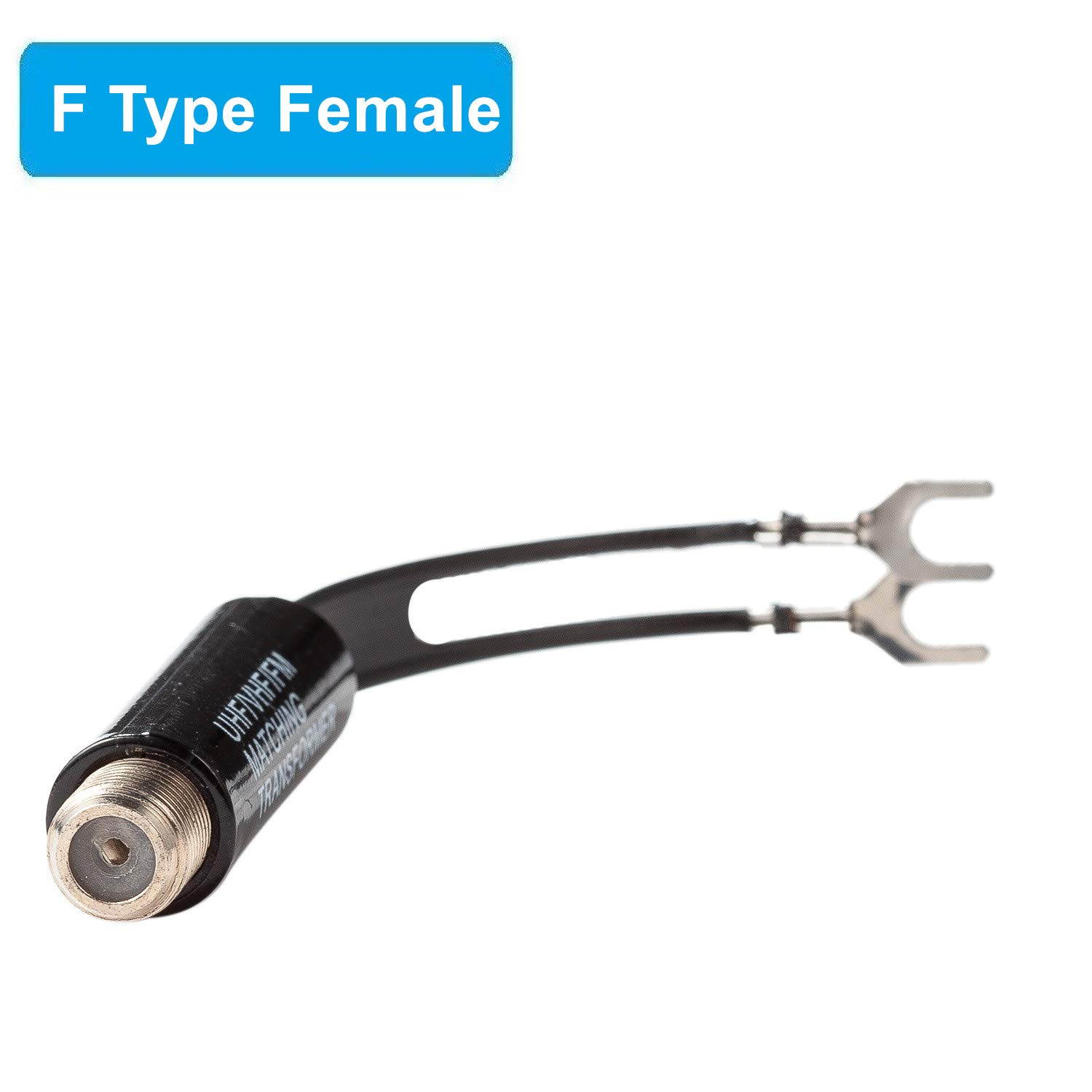 Balun Transformer, Ancable 5-Pack Indoor F Female 75 Ohm to 300 Ohm UHF/VHF Matching Transformer Adapter for Radio FM Receiver, TV, Coax Cable