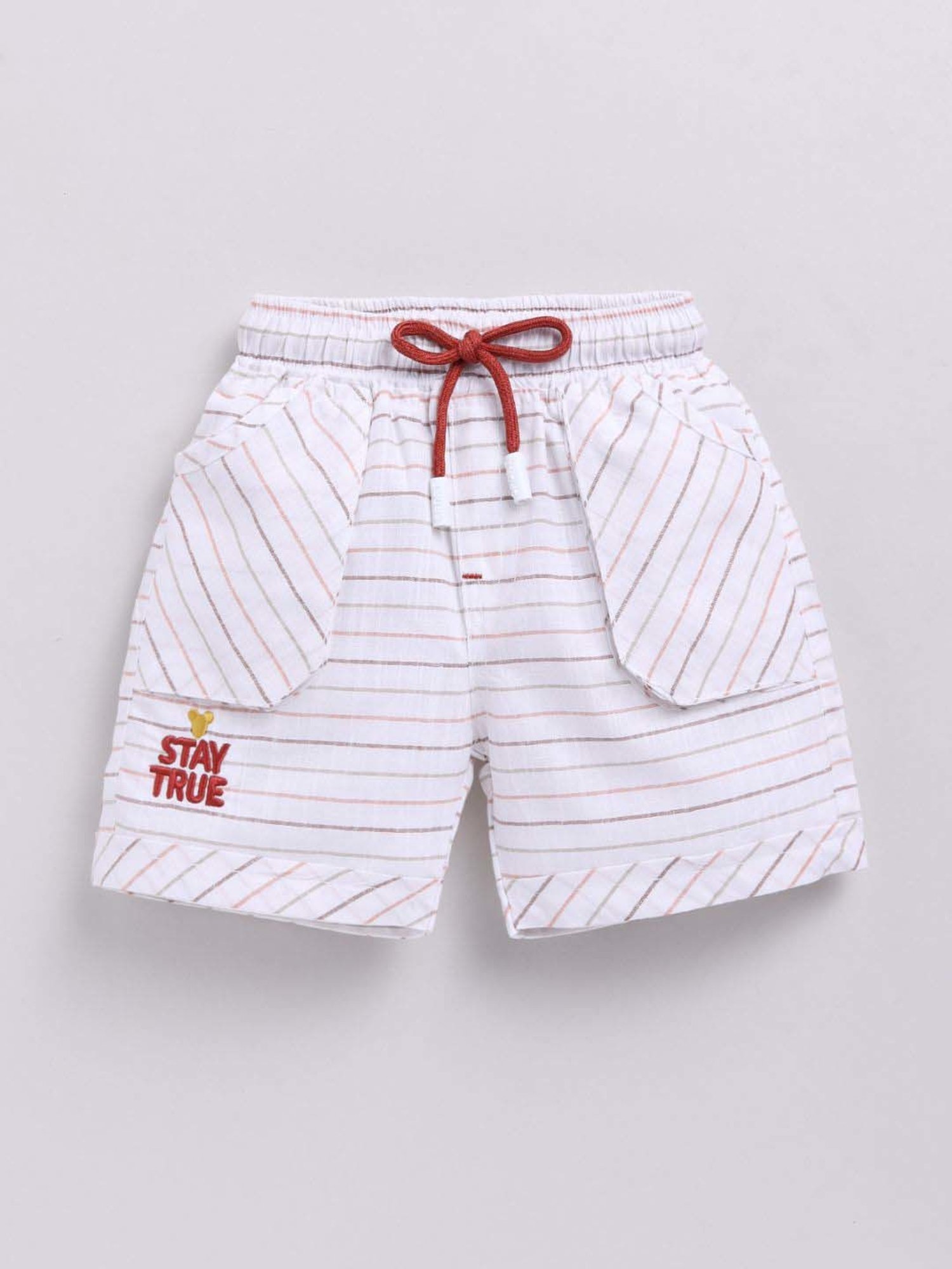 UNO KIDS Boys Brown & White Striped Top & Short sets