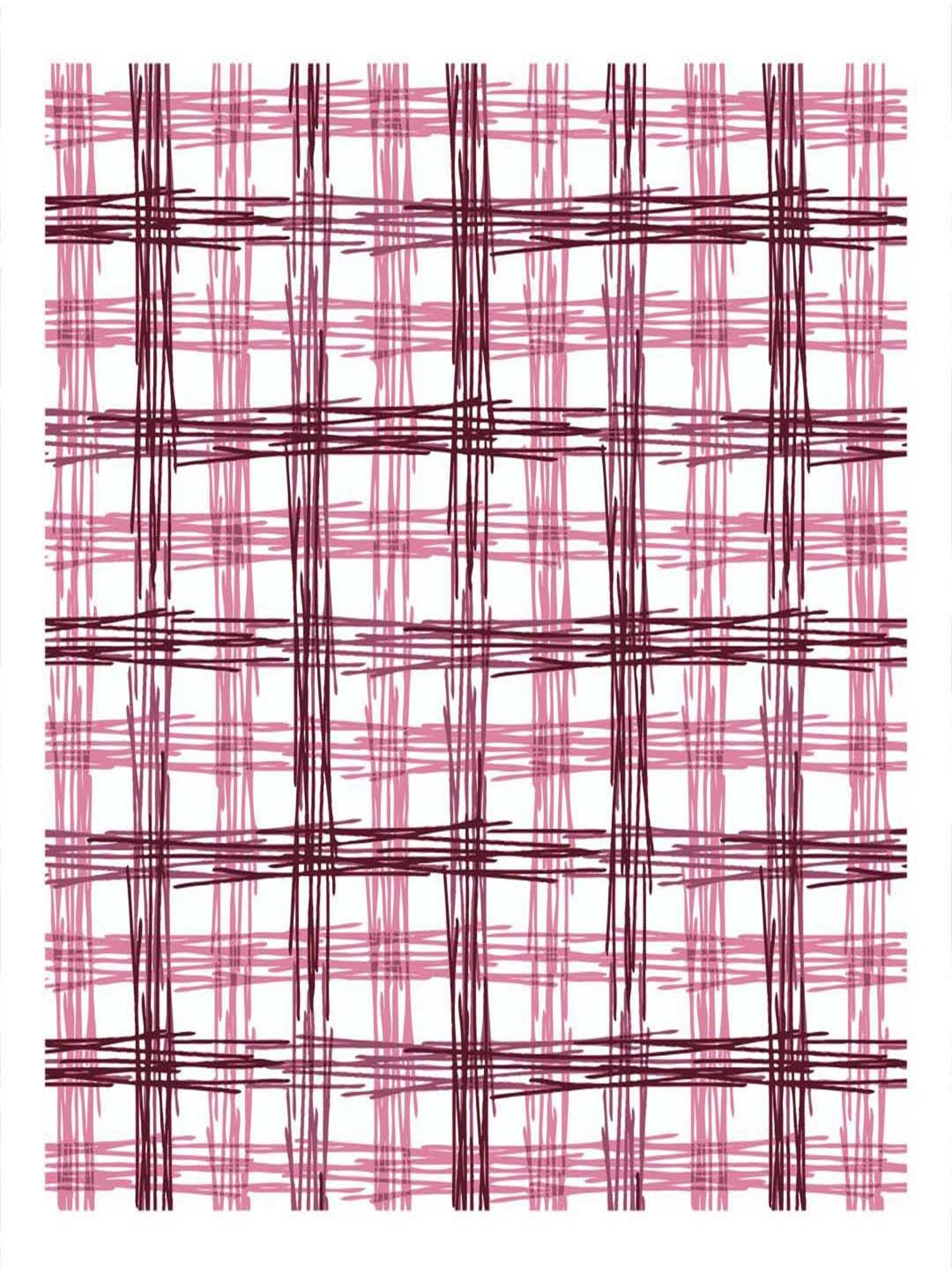 BELLA CASA Genteel Checks Pink 180 TC Cotton King Bedsheet with 2 Pillow Covers