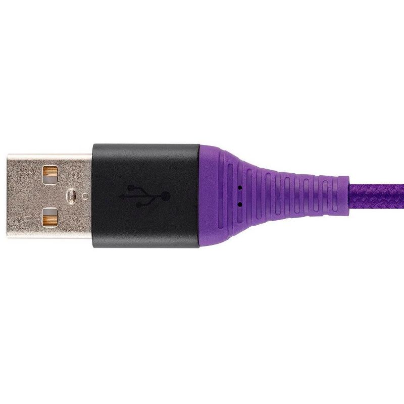 Monoprice Apple MFi Certified Lightning to USB Type-A Charge and Sync Cable - 1.5ft, Purple, Kevlar-Reinforced Nylon-Braid, Durable - AtlasFlex Series