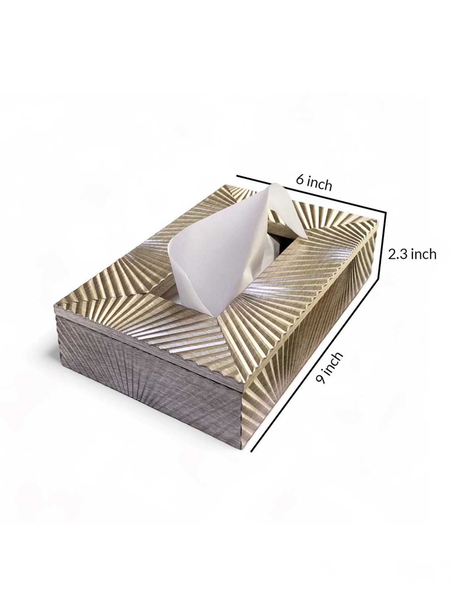 Art Street Silver Engineered Wood Rectangle Tissue Paper Napkin Box