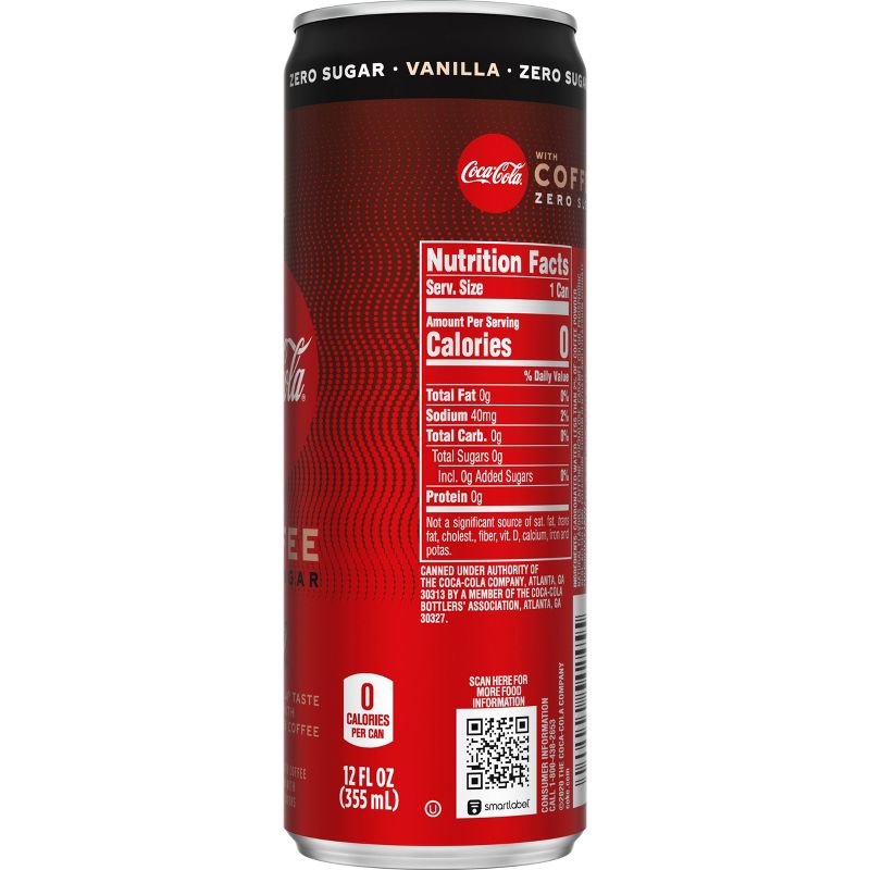 Coca-Cola with Coffee Vanilla Zero Sugar - 12 fl oz Can