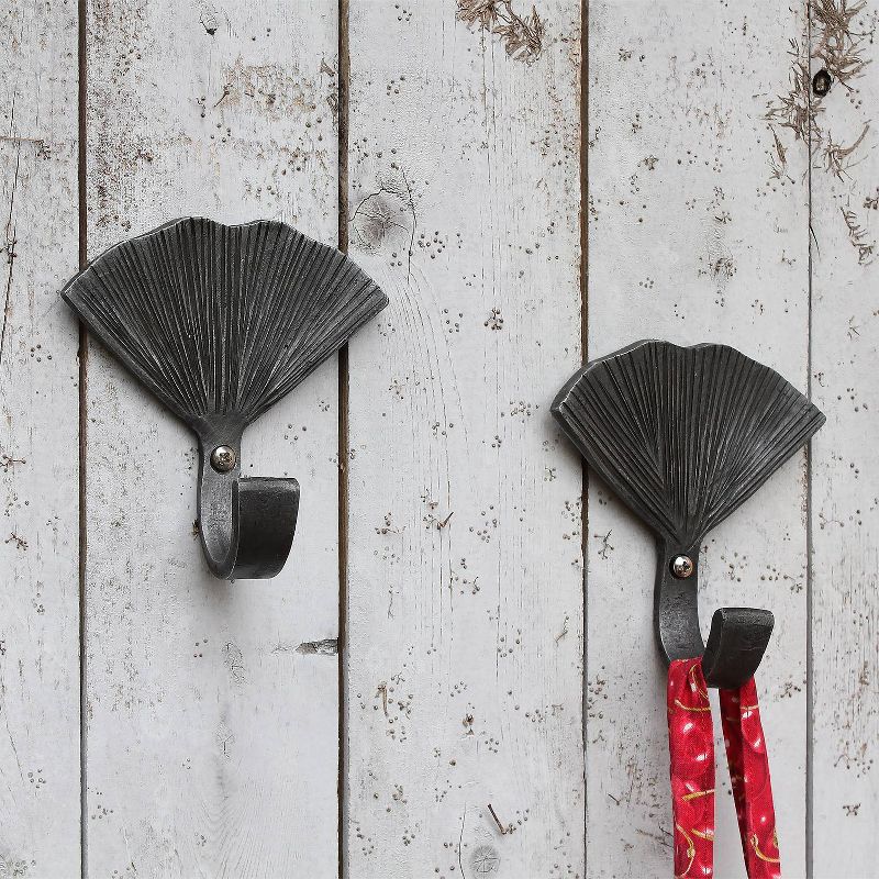 2pk 4.5" Ginkgo Leaf Wall Hook - ACHLA Designs