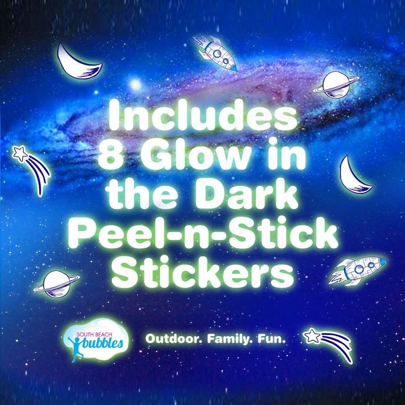 South Beach Bubbles WOWmazing Space Giant Bubble Kit | Wand + 2 Packets Bubble Concentrate + 8 Stickers