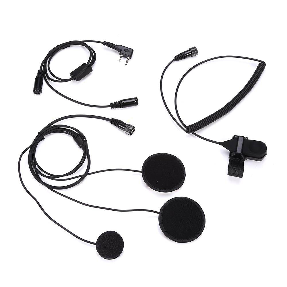 2 PIN Full Face Helmet Motorcycle Race Headset For Baofeng Kenwood Walkie Talkie
