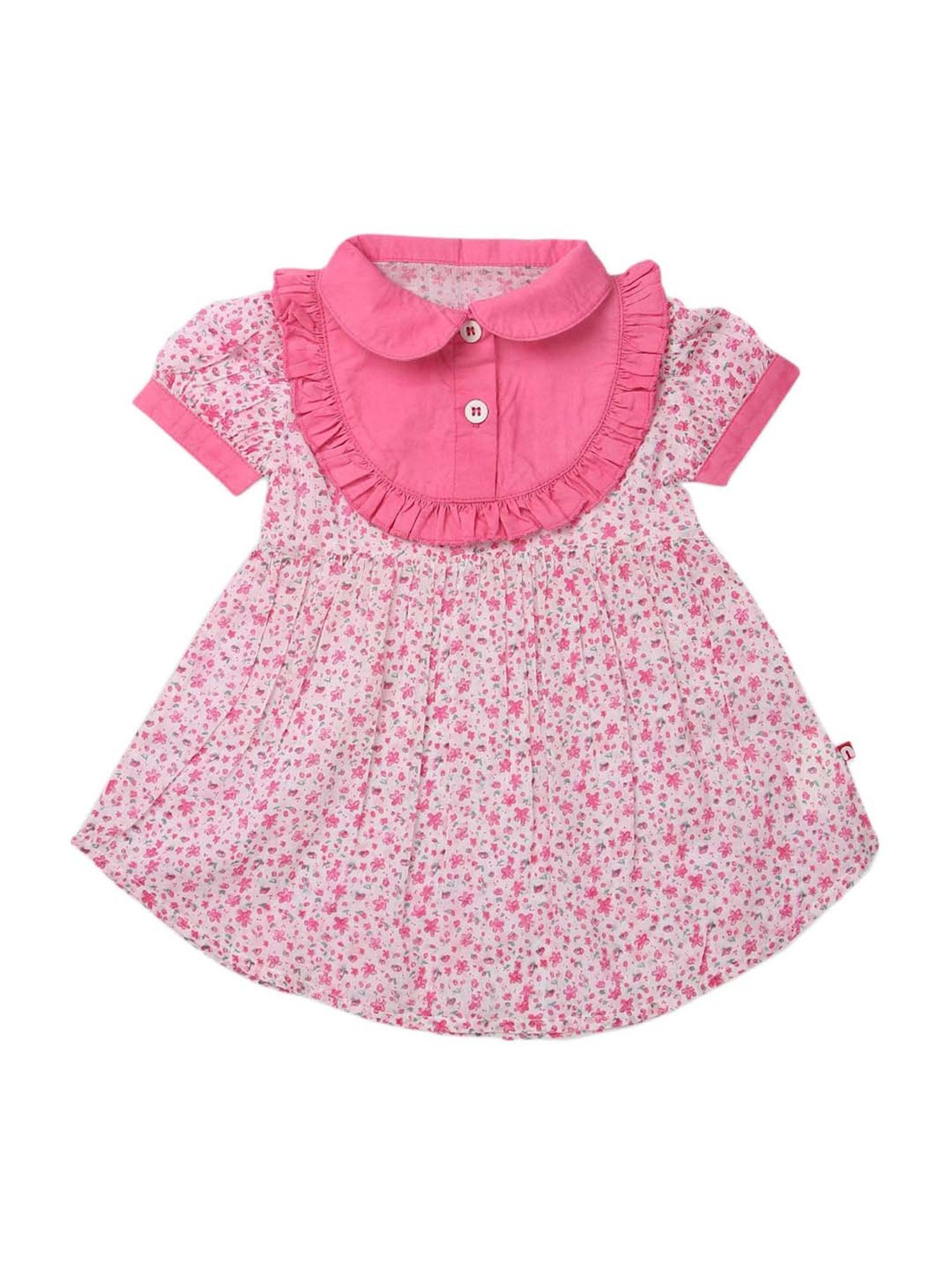 Nino Bambino Kids Pink Cotton Printed Dress