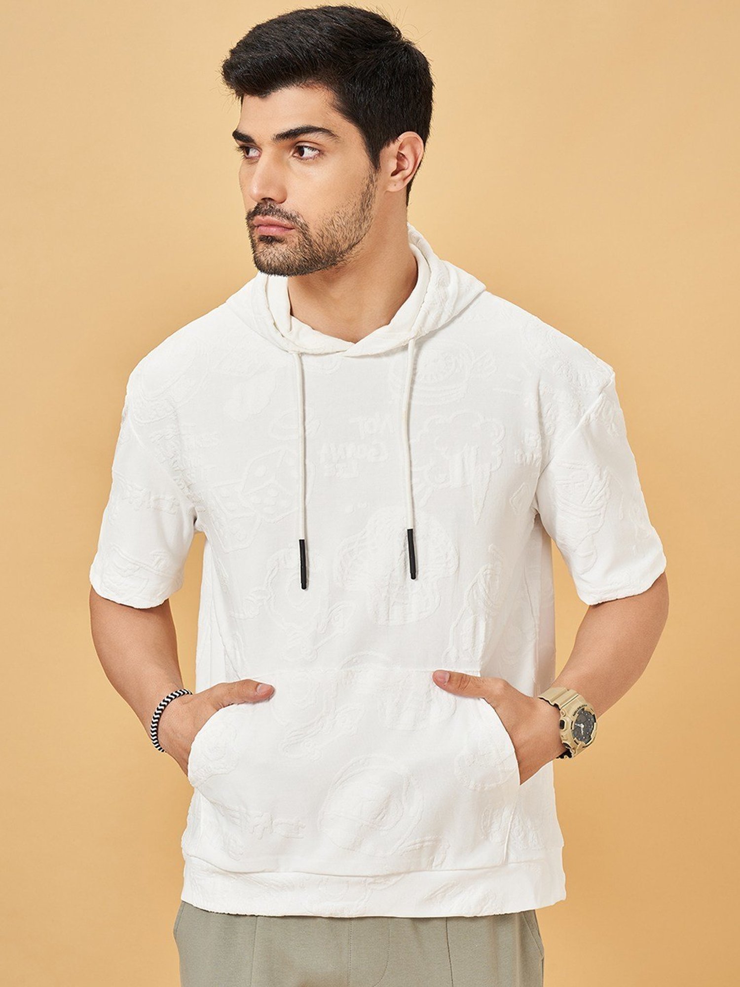 Street 808 By Pantaloons White Loose Fit T-Shirt