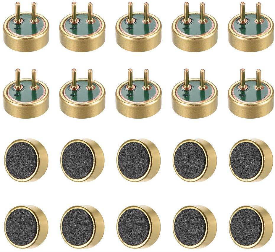 uxcell 4015 40dB Electret Microphone Pickup 4mm x 1.5mm Cylindrical Condenser MIC with Pins for PCB 20 Pcs