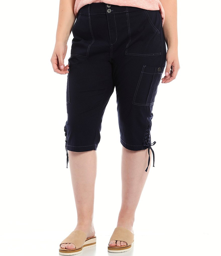 Code Bleu Plus Size Cropped Cargo Pants