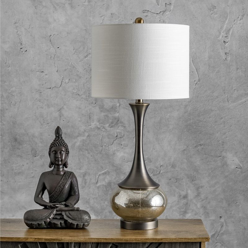 nuLOOM Havana 29" Glass Table Lamp Lighting - Chrome 28.5" H x 13" W x 13" D