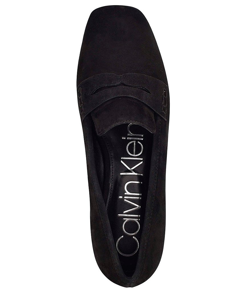 Calvin Klein Fancy Suede Square Toe Penny Loafers