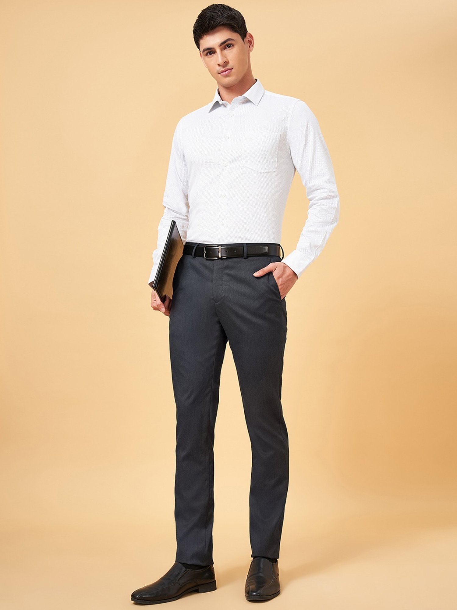 Peregrine By Pantaloons Aquifer Slim Fit Trousers