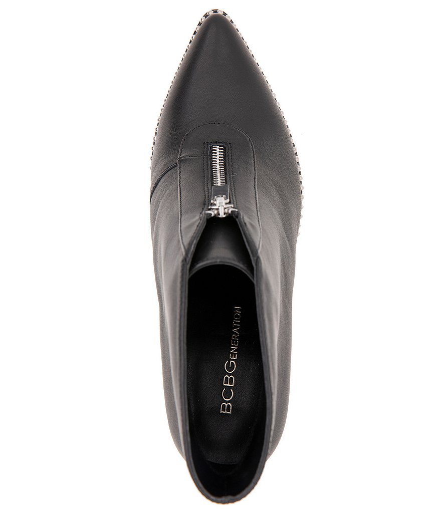 BCBGeneration Mipper Leather Front Zip Ball Chain Shooties