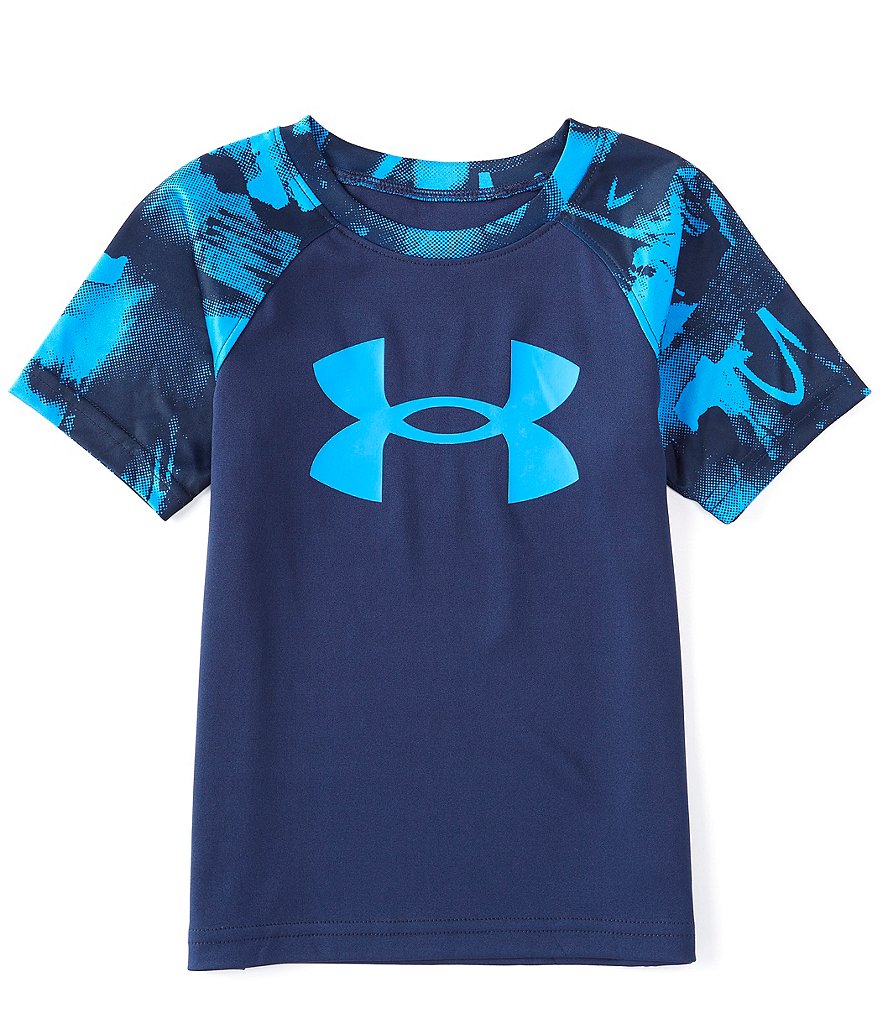 Nike Little Boys 2T-7 Short-Sleeve Swoosh AOP Block Logo Tee