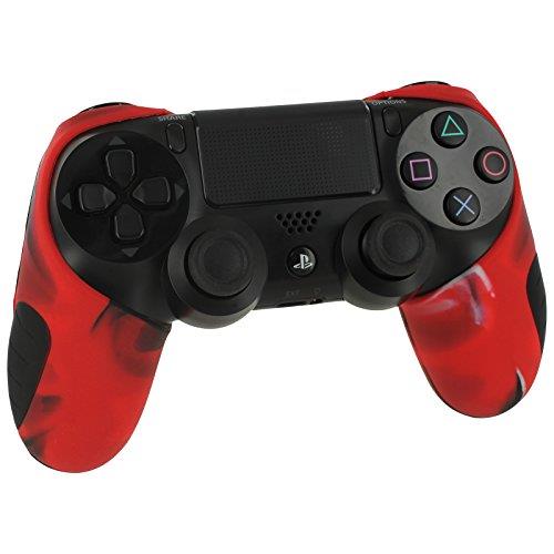 ZedLabz SG-1 silicone rubber grip cover case skin for Sony PS4 controllers - camo red