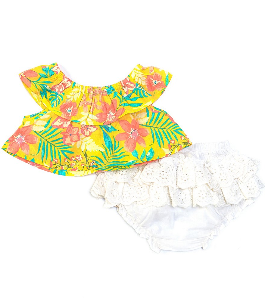 Baby Starters Baby Girls 3-24 Months Tropical-Floral Swing Top & Eyelet-Trim Bloomer Set