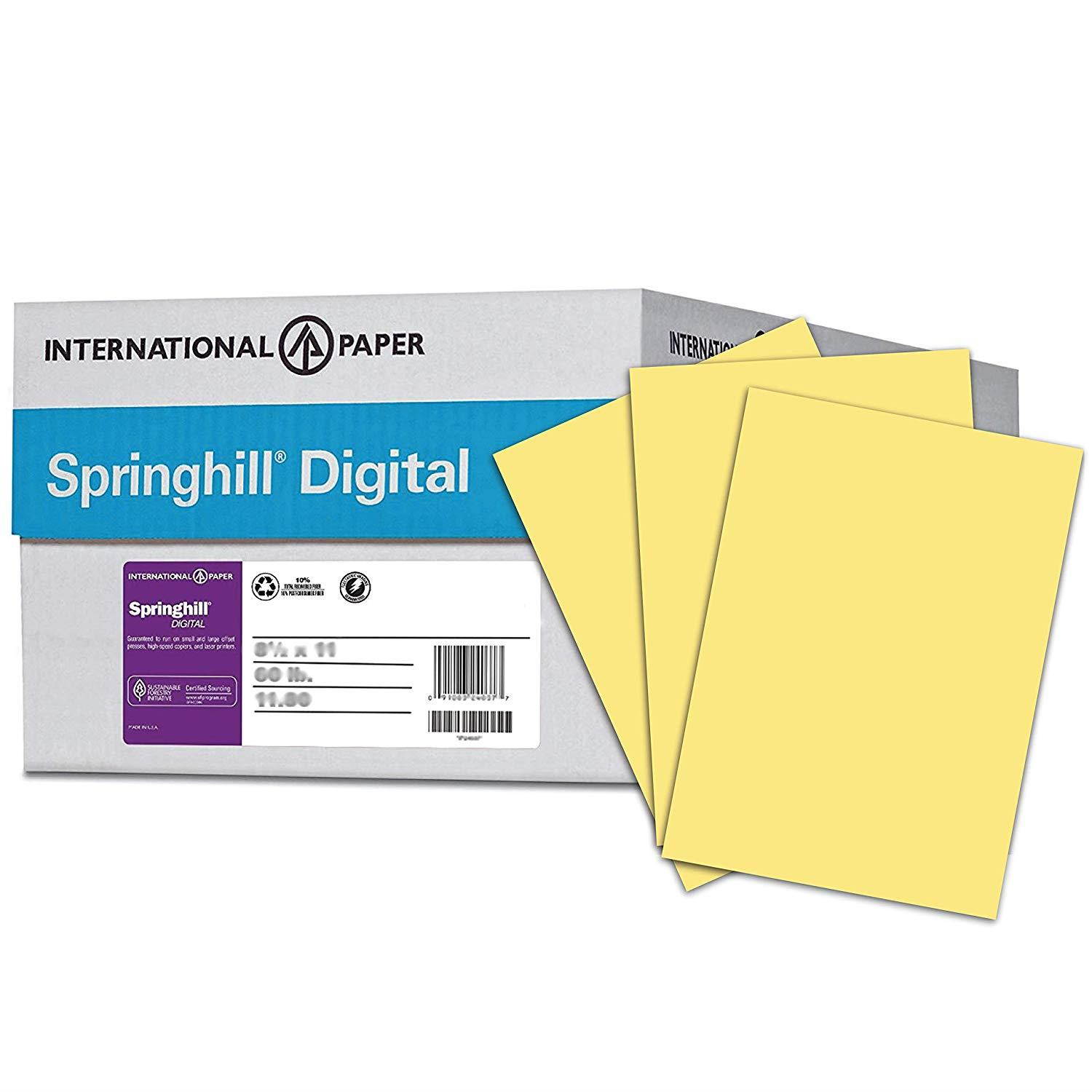 Springhill Colored Paper, Cardstock Paper, Buff Paper, 90lb, 163gsm, 8.5 x 11, 10 Reams / 2,500 Sheets - Thick Paper, Card Stock Paper