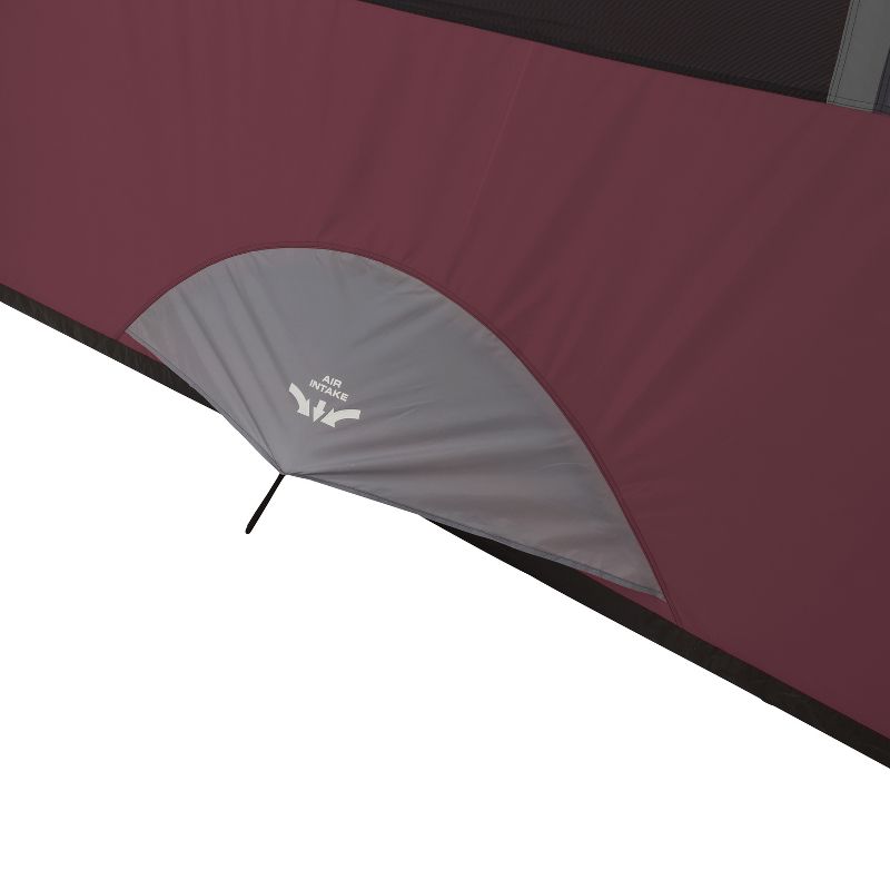 CORE Extended Dome Tent 16 x 9 Foot 9 Person Camping Tent with Air Vents, Red