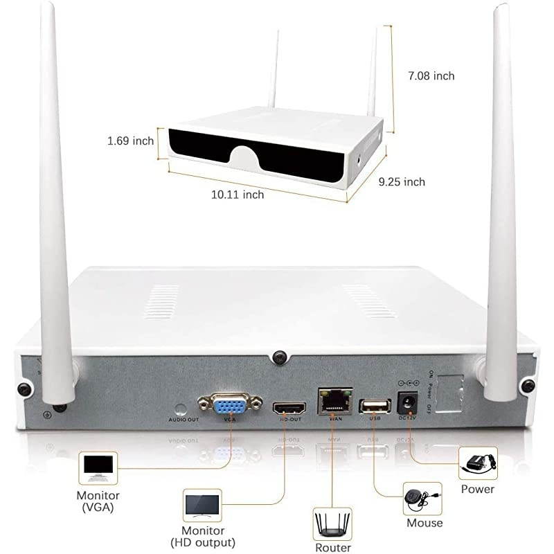 3MP Security Camera System Wireless,8-Channel NVR&8Pcs 1296P FHD (Clearer Than 1080P) Audio Record CCTV Cameras,Waterproof&Good Night Vision,Motion Alert(with 1TB Hard Drive)