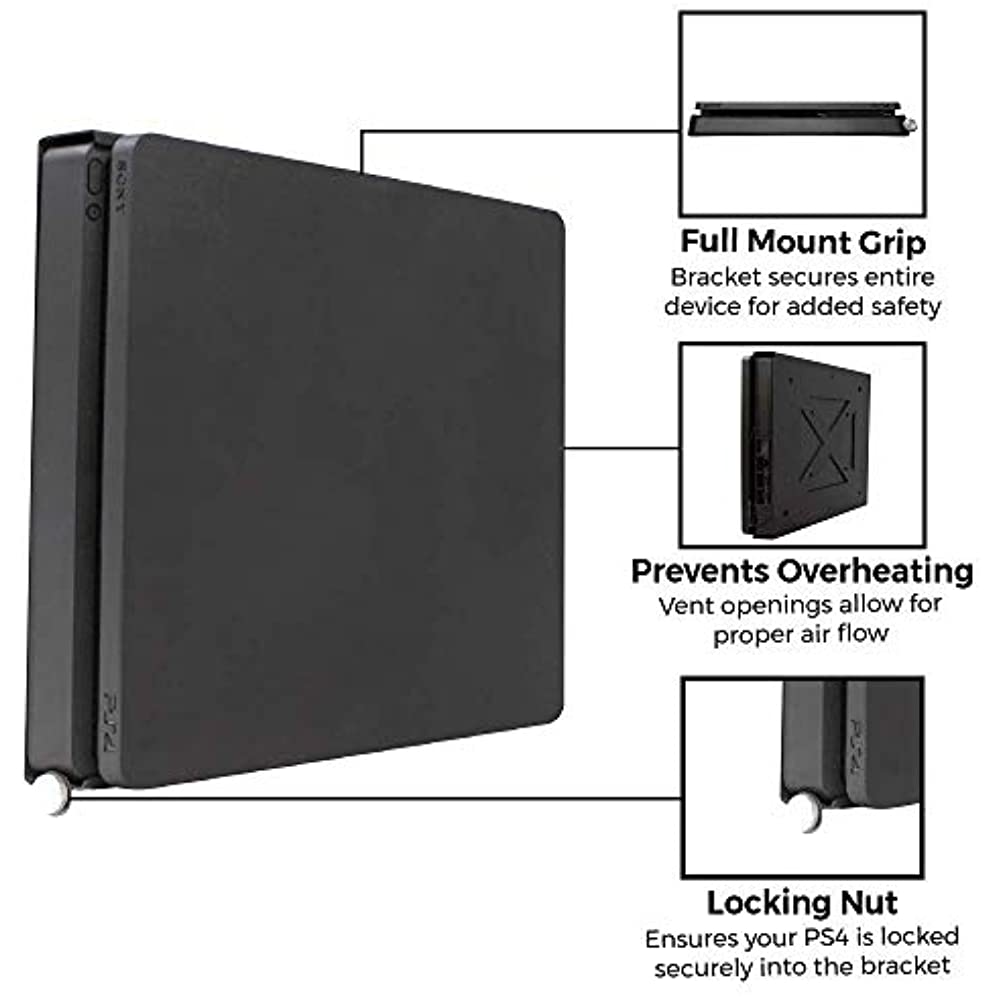 HumanCentric PS4 Slim Mount | Mount on the Wall or on the Back of the TV
