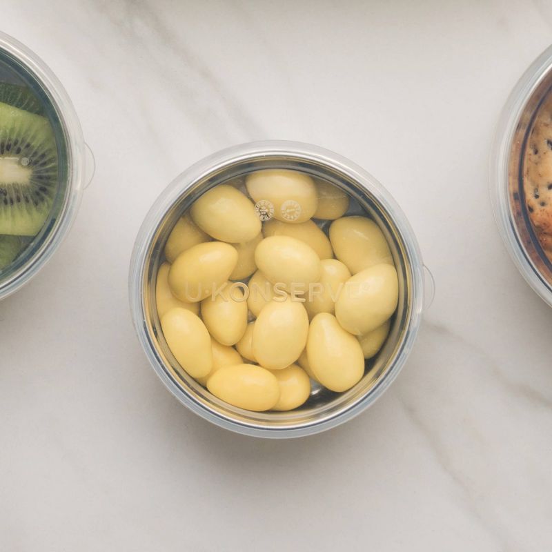U-Konserve Stainless Steel Food-Storage Container Round 5oz - Clear Silicone Lid