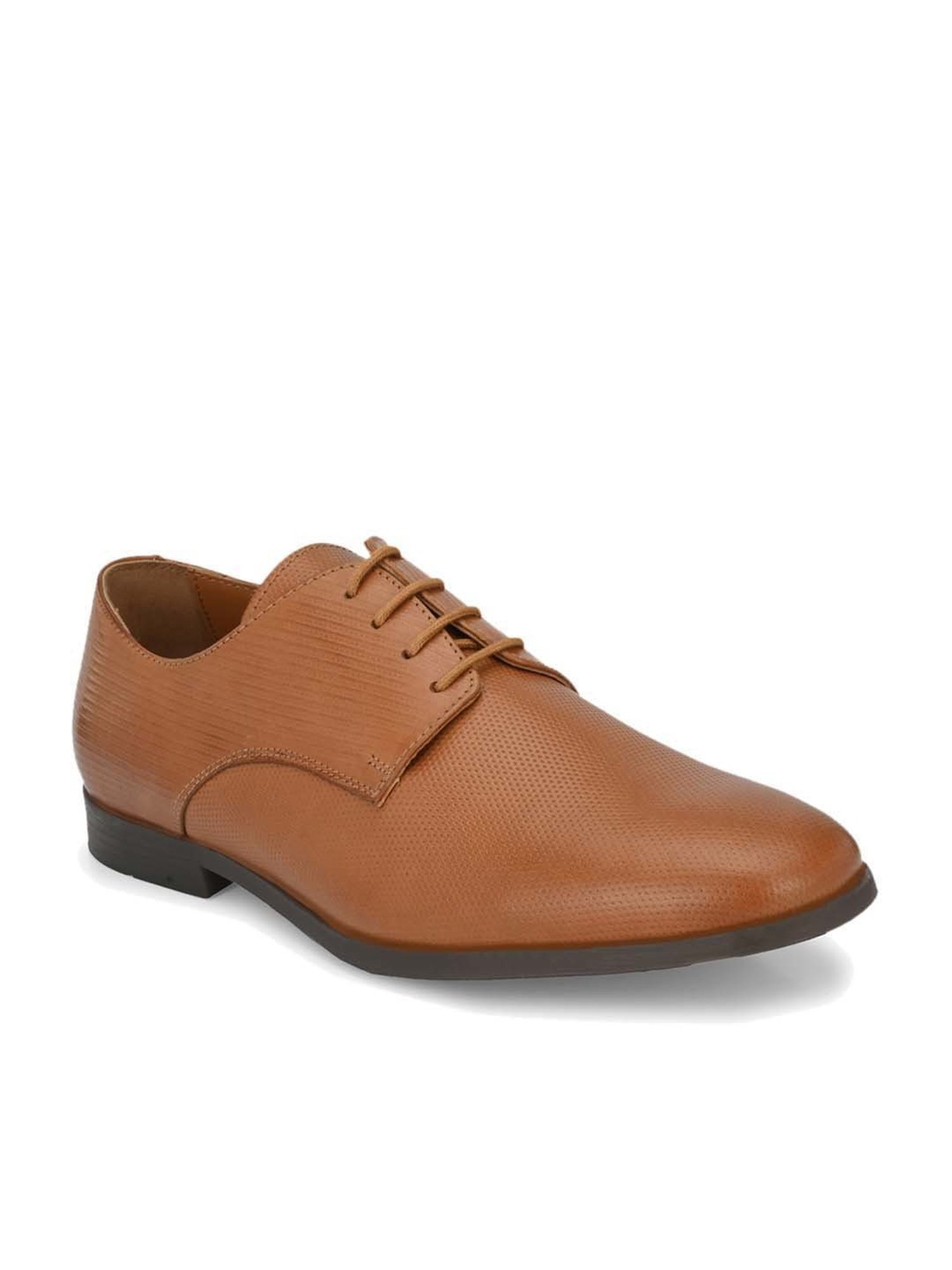 Delize Men's Tan Derby Shoes
