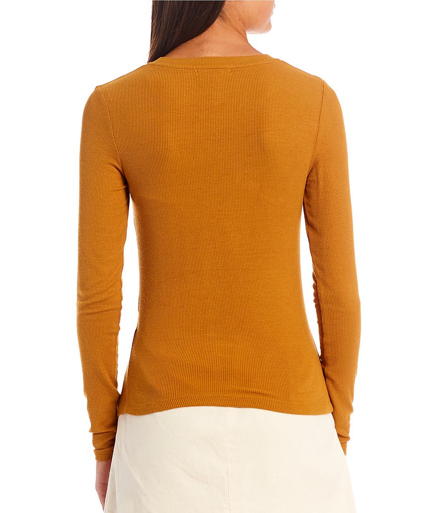 Copper Key Long Sleeve Ribbed Knit Tee