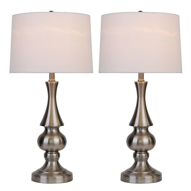 Set of 2 Lynde Metal Table Lamps Brush - Decor Therapy