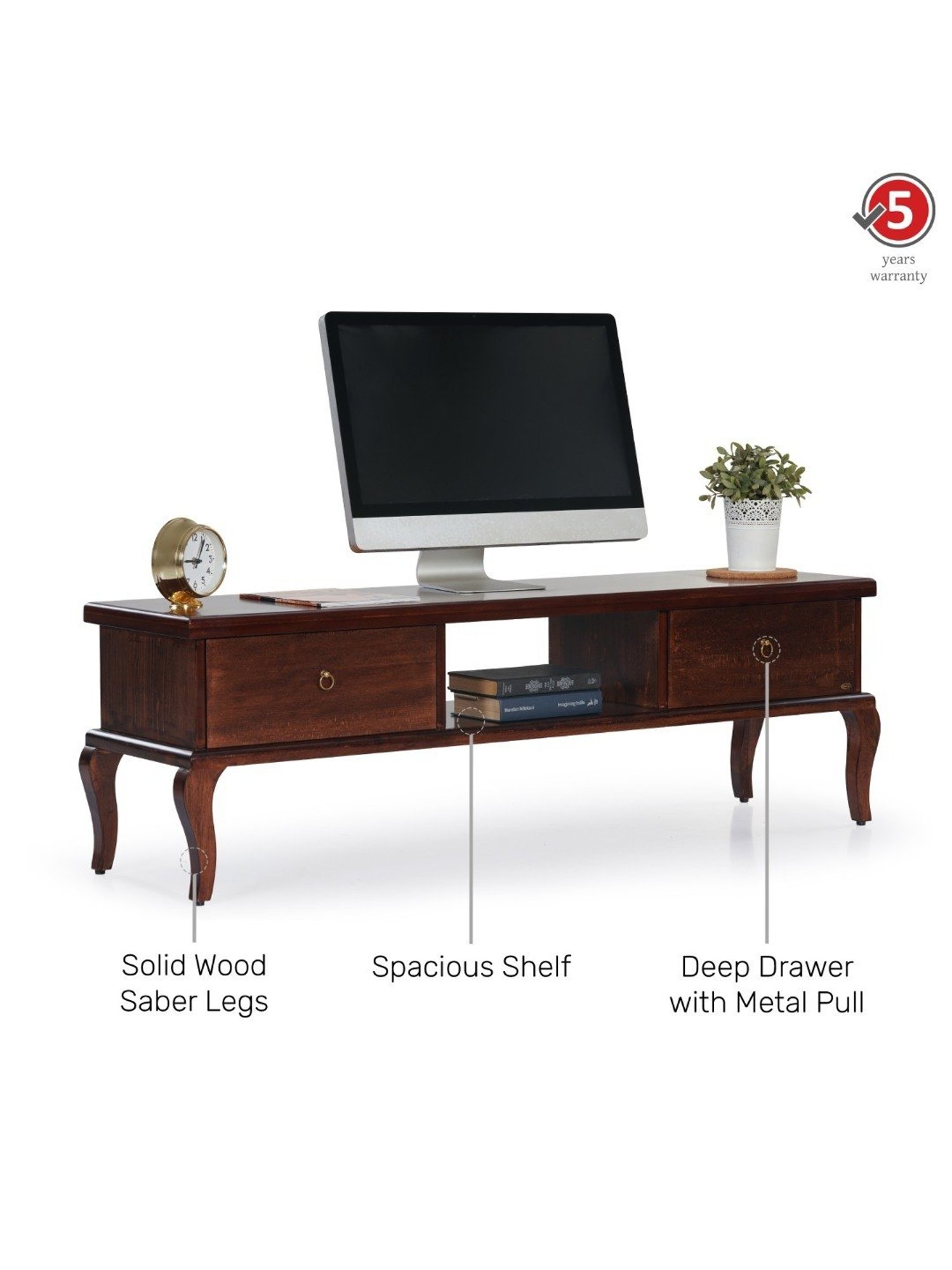 Delite Kom Flex Flowery Wenge & Acacia Dark Engineered Wood TV Entertainment Unit