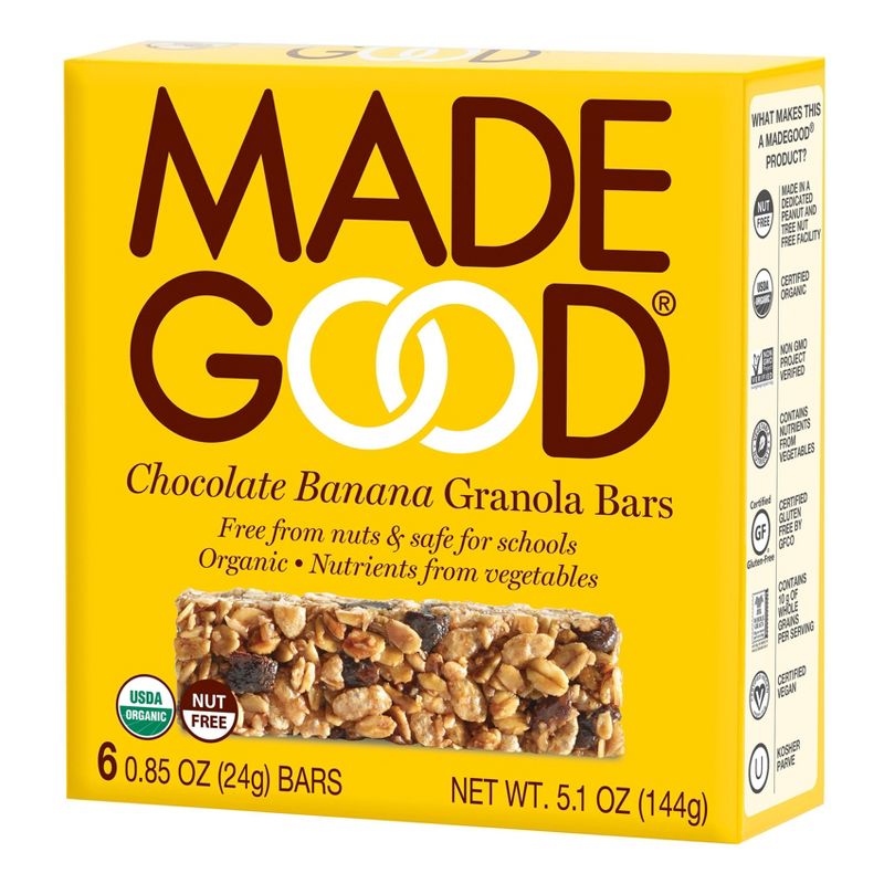 MadeGood Chocolate Banana Granola Bars - 5.1oz/6pk