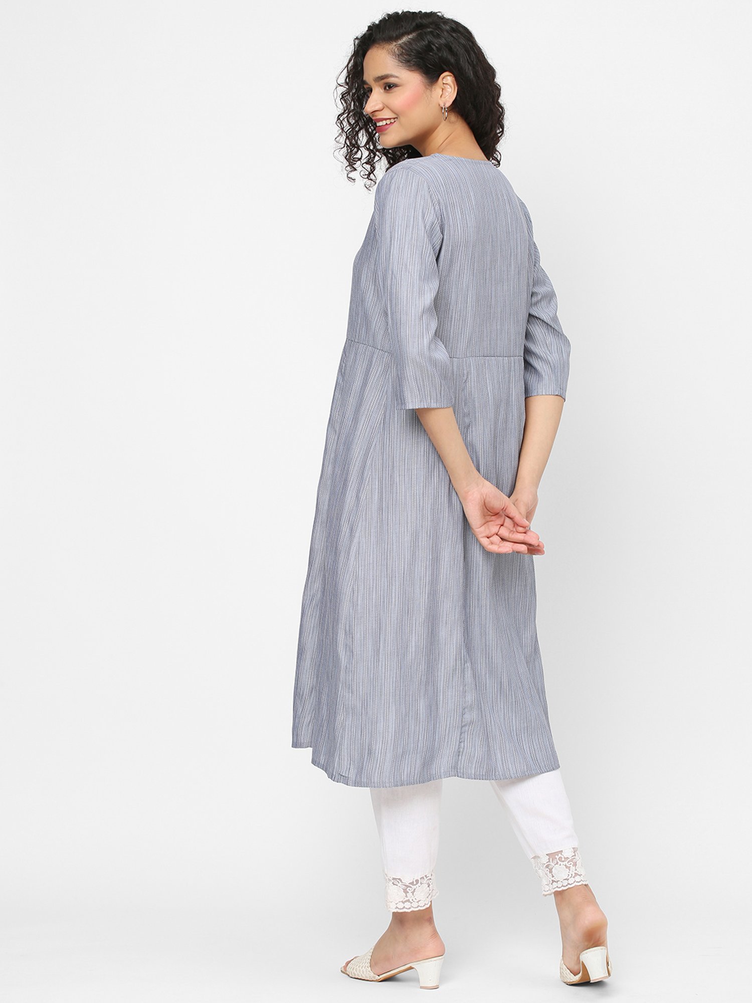 Fusion Beats Blue A Line Kurta