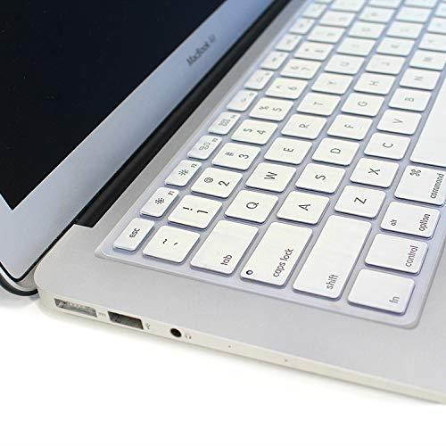 Premium MacBook Backlight Shine Through Cream White Silicone Keyboard Cover Protector for 2018/2017/2016 MacBook Pro 13 Inch A1708 No TouchBar&MacBook 12 Inch A1534 Hollow Out Keyboard Skin Film
