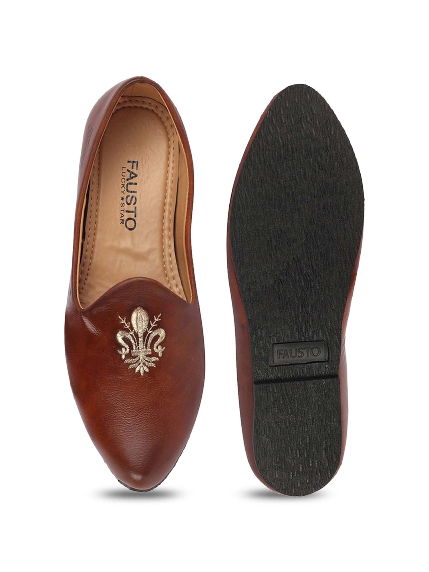 Fausto Men's Tan Casual Juttis