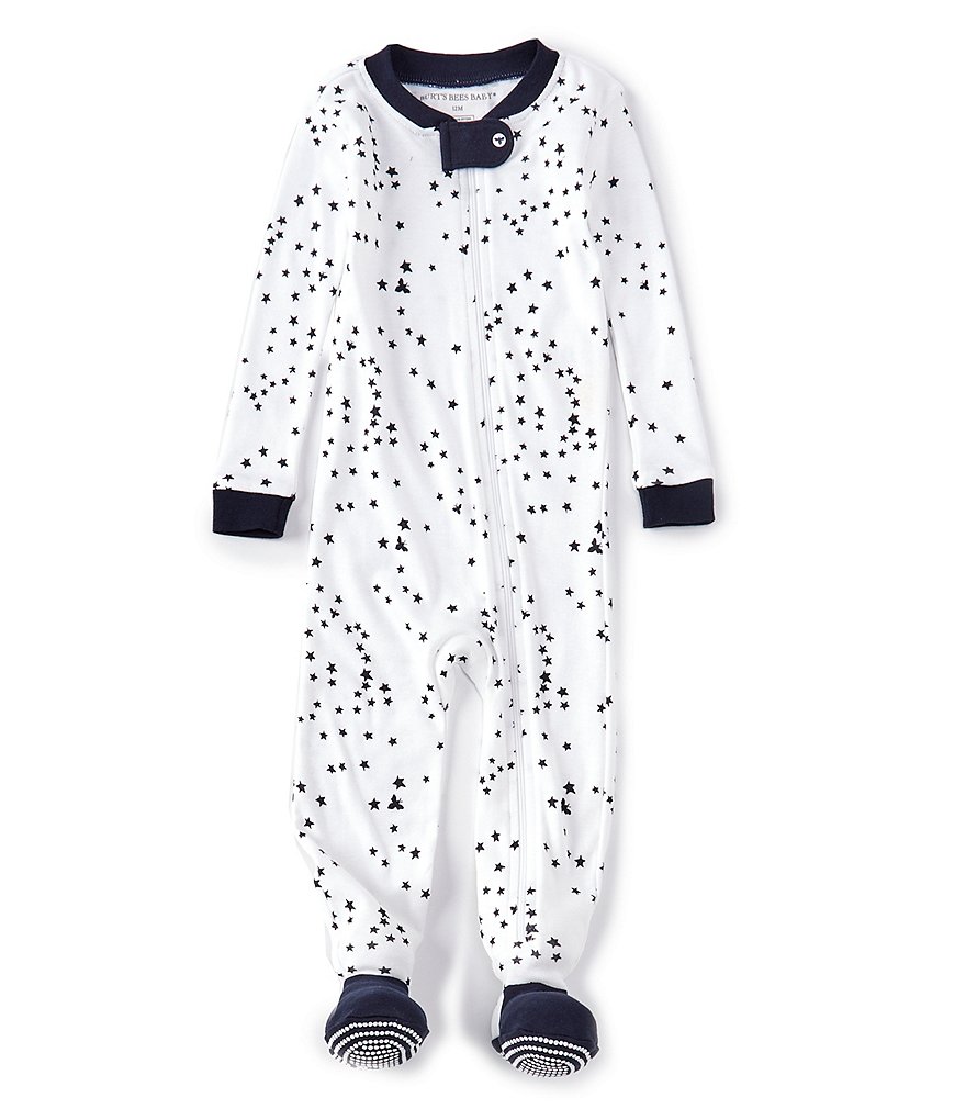 Burt's Bees Baby Newborn-24 Months Long-Sleeve Twinkle Bee Footed Sleeper