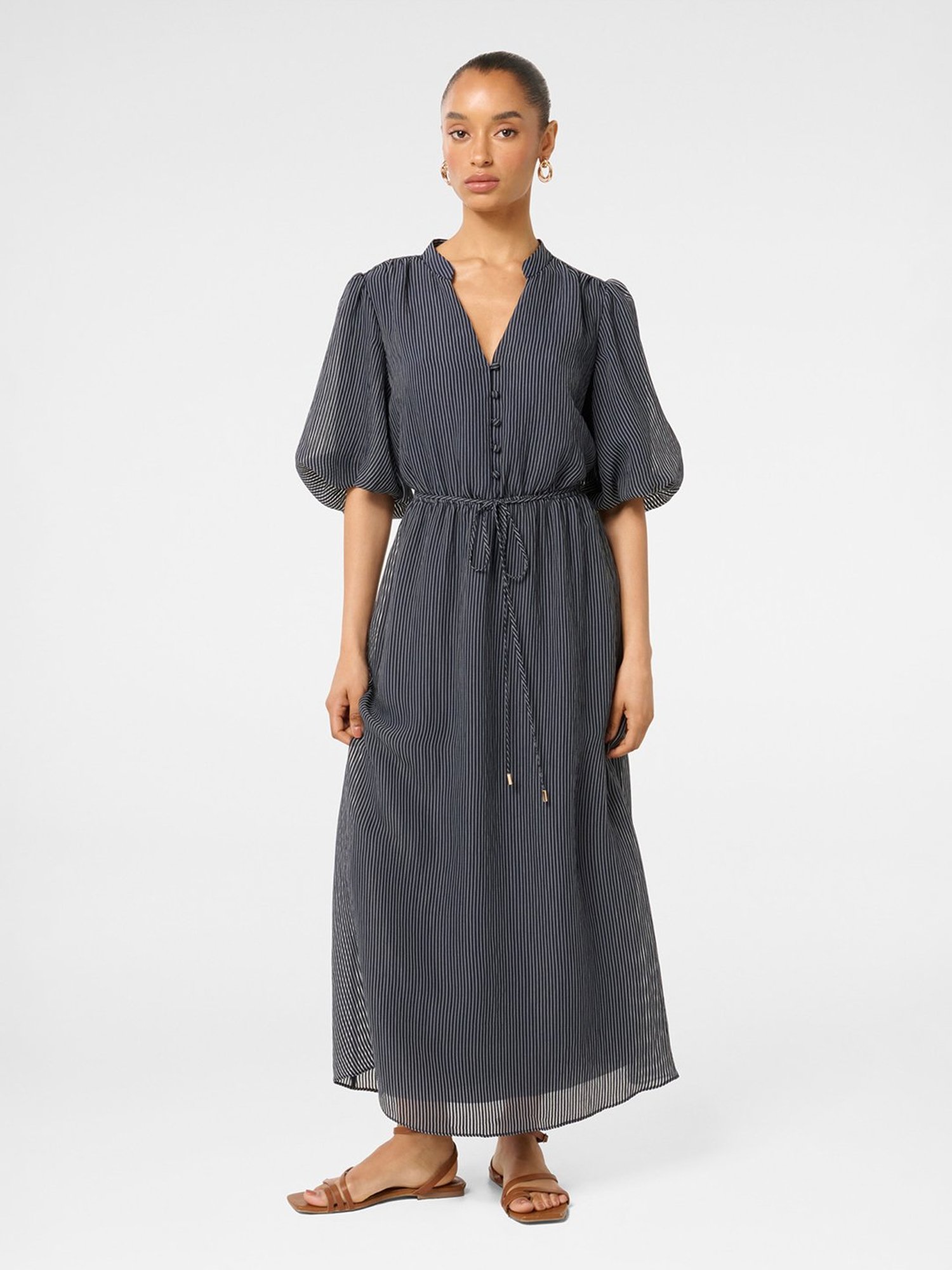 Forever New Lucy Petite Self Stripe Belt Maxi Dress