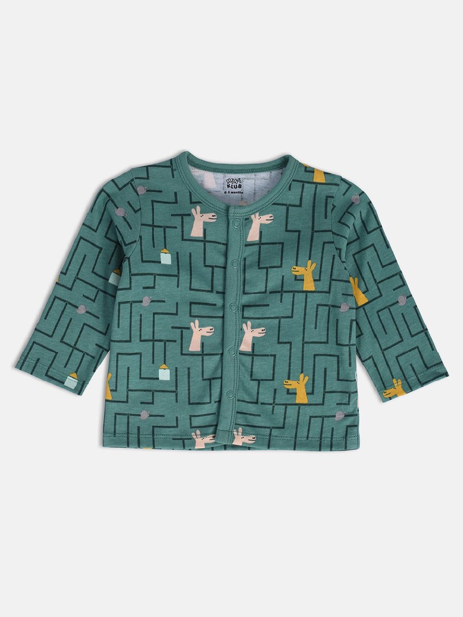 MINIKLUB Kids Multicolor Printed Full Sleeves Jhablas (Pack Of 3)