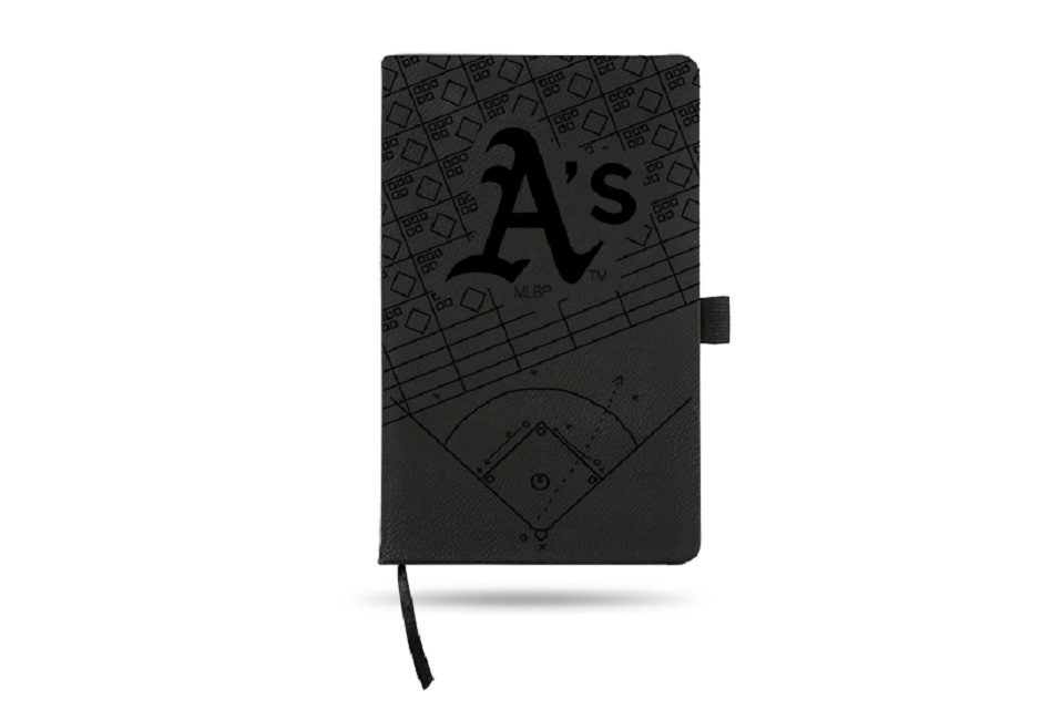 8.25" Black MLB Oakland Athletics Notepad with Elastic Band