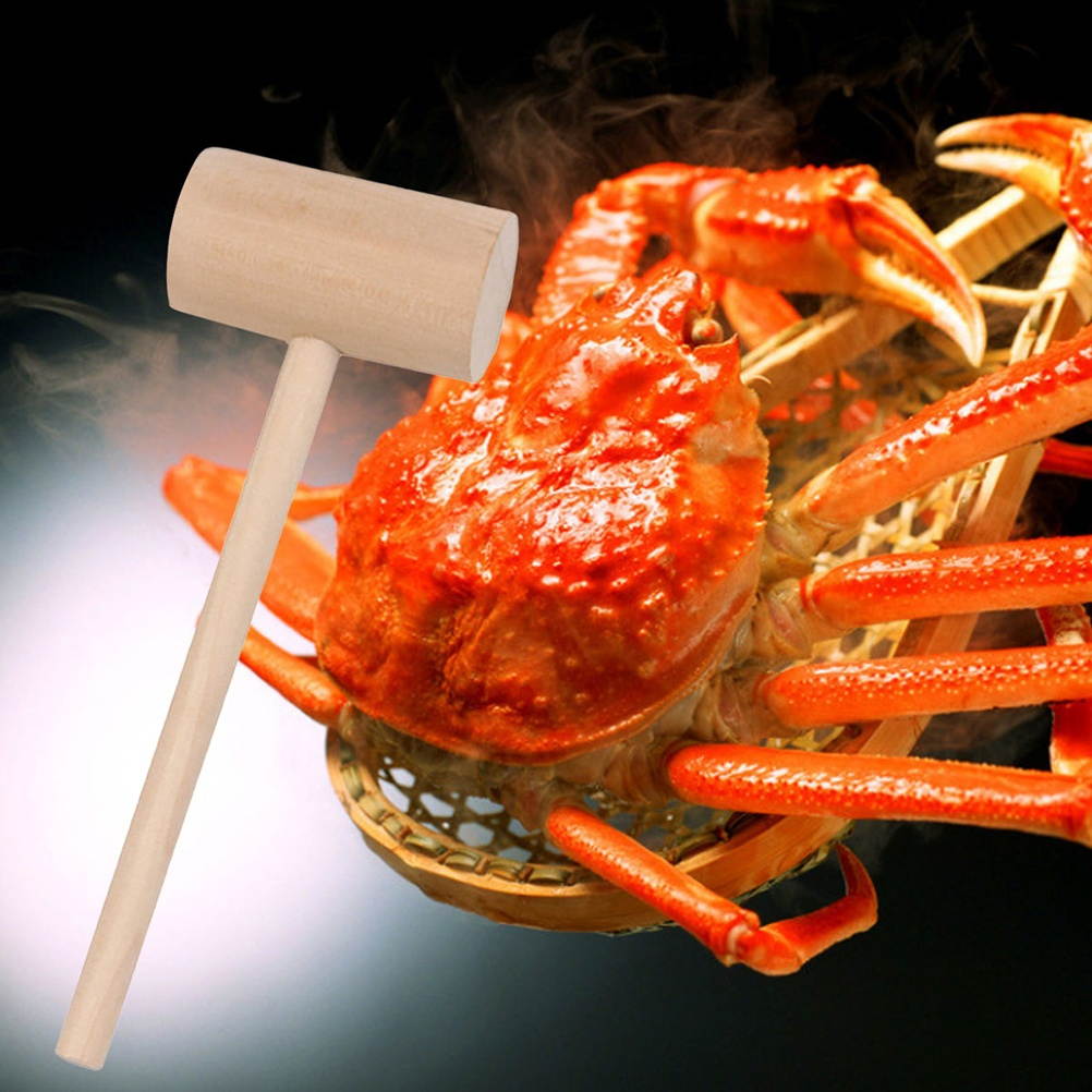 12pcs Solid Wood Mini Hammers Hitting Hammer Cake Mallet Kids Educational Toy (Round)