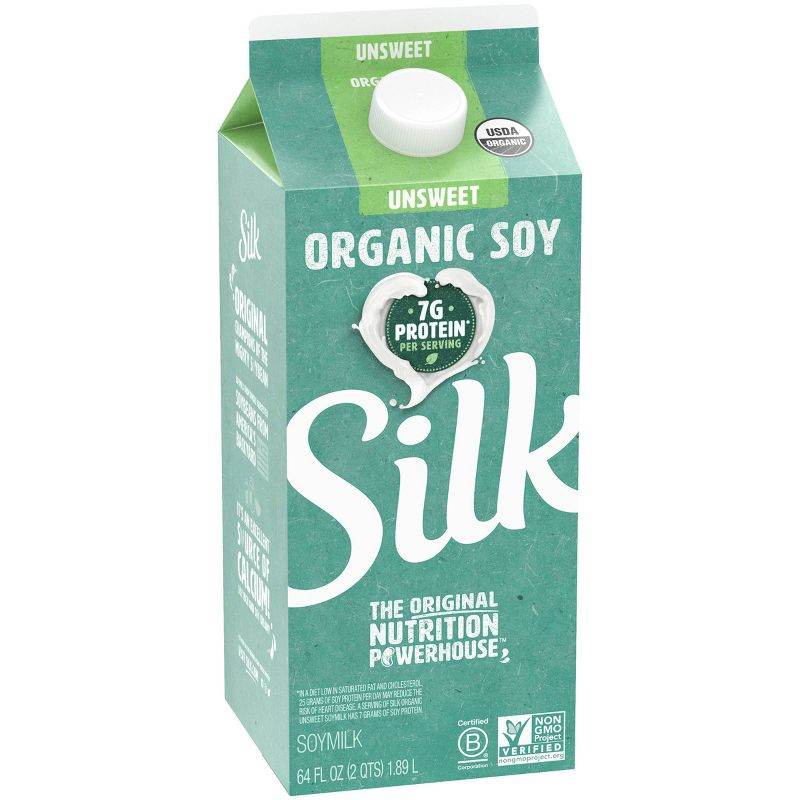 Silk Organic Unsweetened Soy Milk - 0.5gal