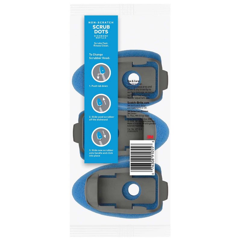 Scotch-Brite Scrub Dots Non-Scratch Dishwand Refill - 3pk