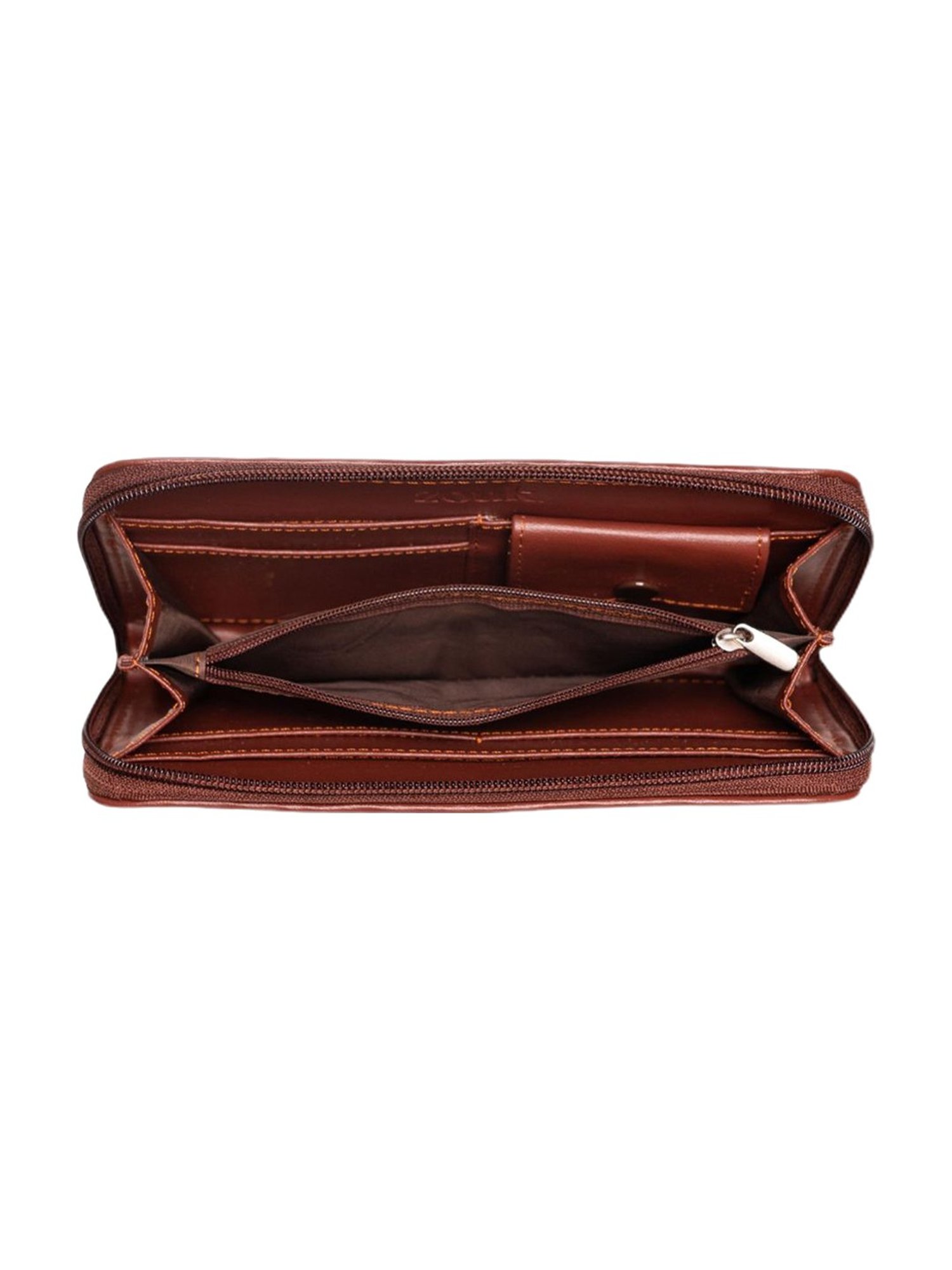 ZOUK Jet Black Jet Black Printed Zip Around Wallet for Women