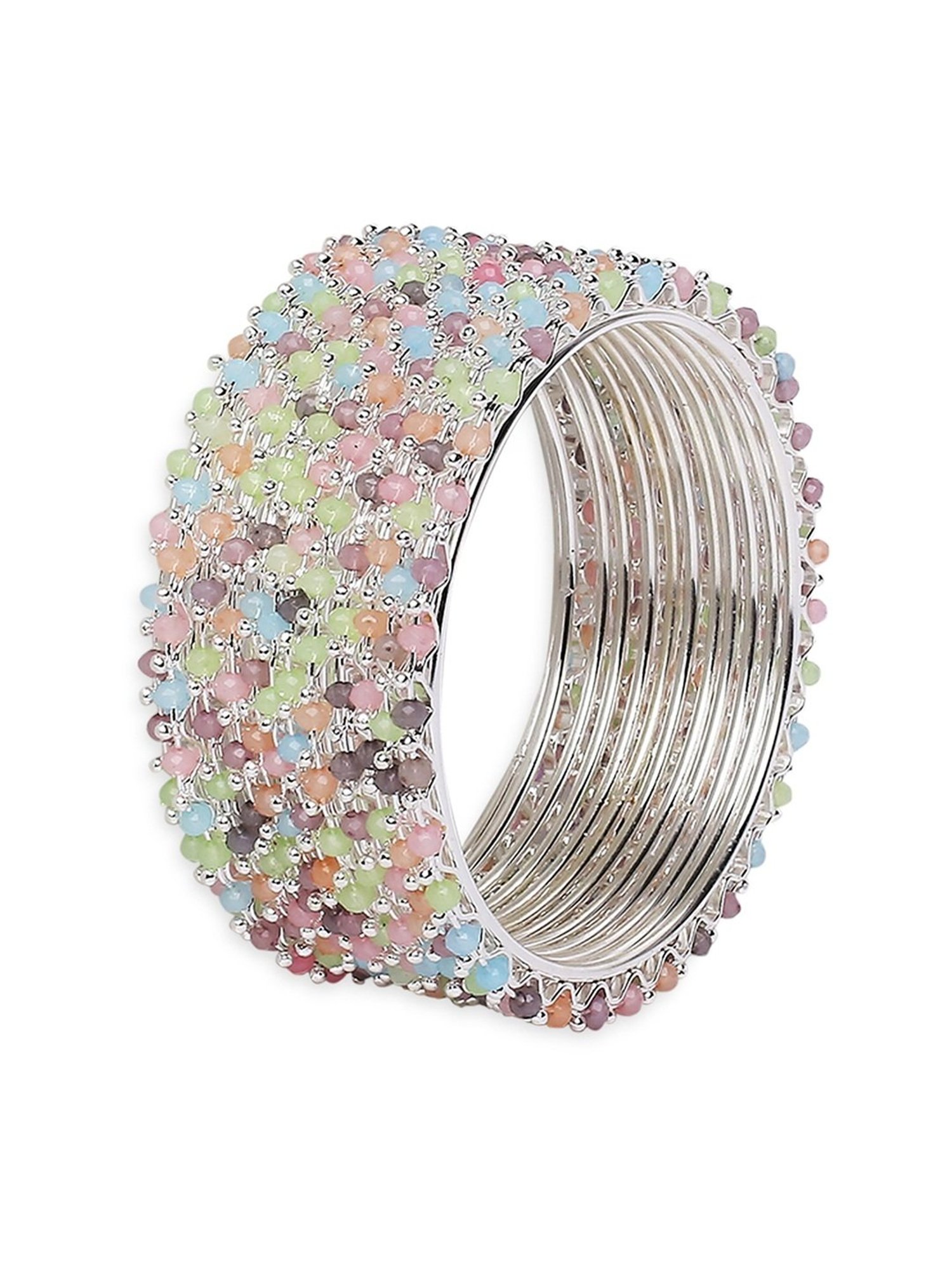 Oomph Jewellery Silver Tone Bangles - Set of 12