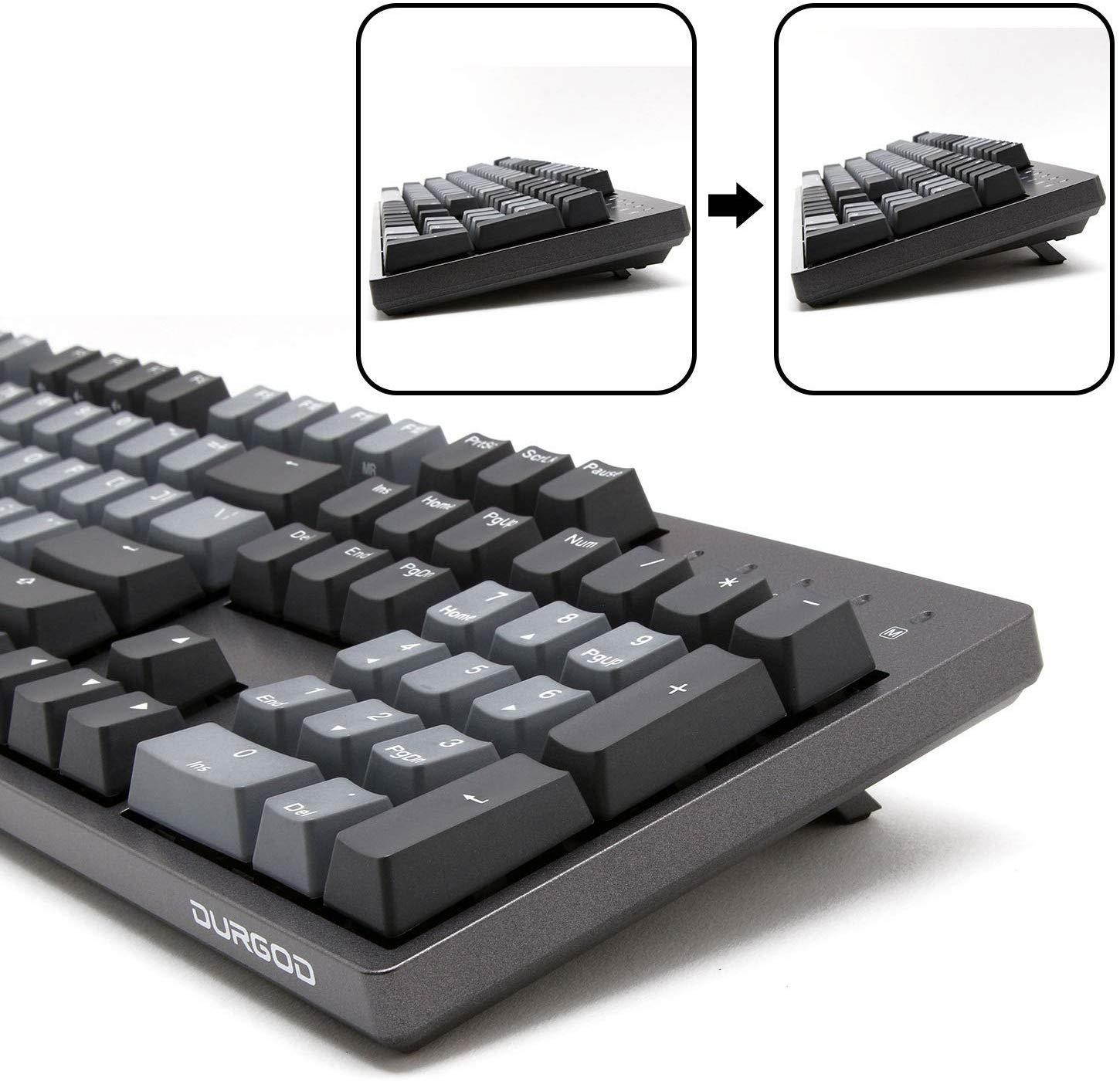 Durgod Taurus K310 Mechanical Gaming Keyboard - 104 Keys - Double Shot PBT - NKRO - USB Type C (Cherry Silent Red, Grey)